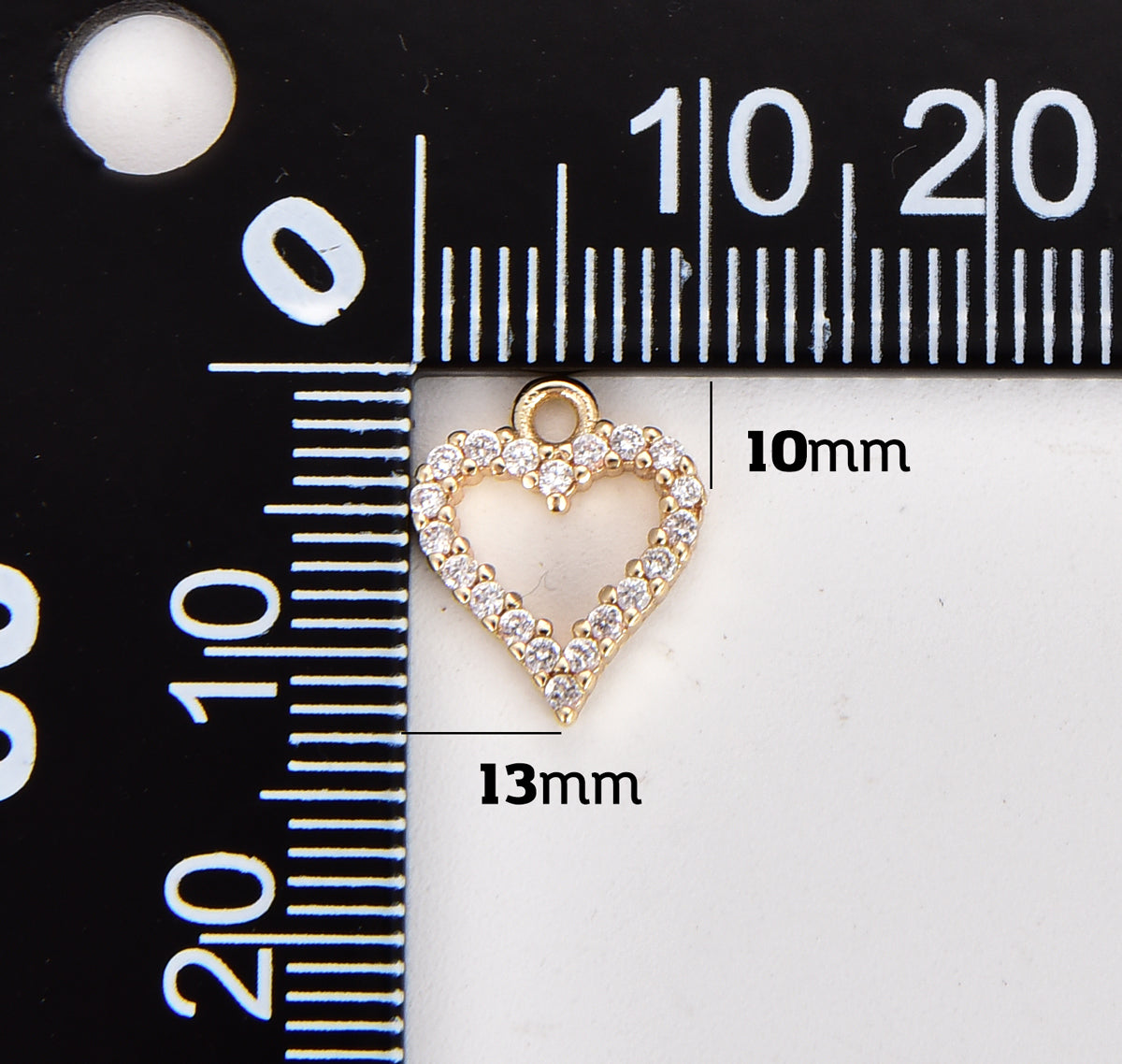 18K Gold Filled Dainty Heart CZ Charm, Gold Filled Heart Pendant, Love Pendant for Bracelet Necklace Minimalist Jewelry Making Craft Supplies, CP1884