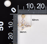 Dainty Butterfly Charm, Gold Filled Pear Cut CZ Butterfly Pendant, Cubic Zirconia Mariposa Pendant Charm for DIY Jewelry Making, CP1886