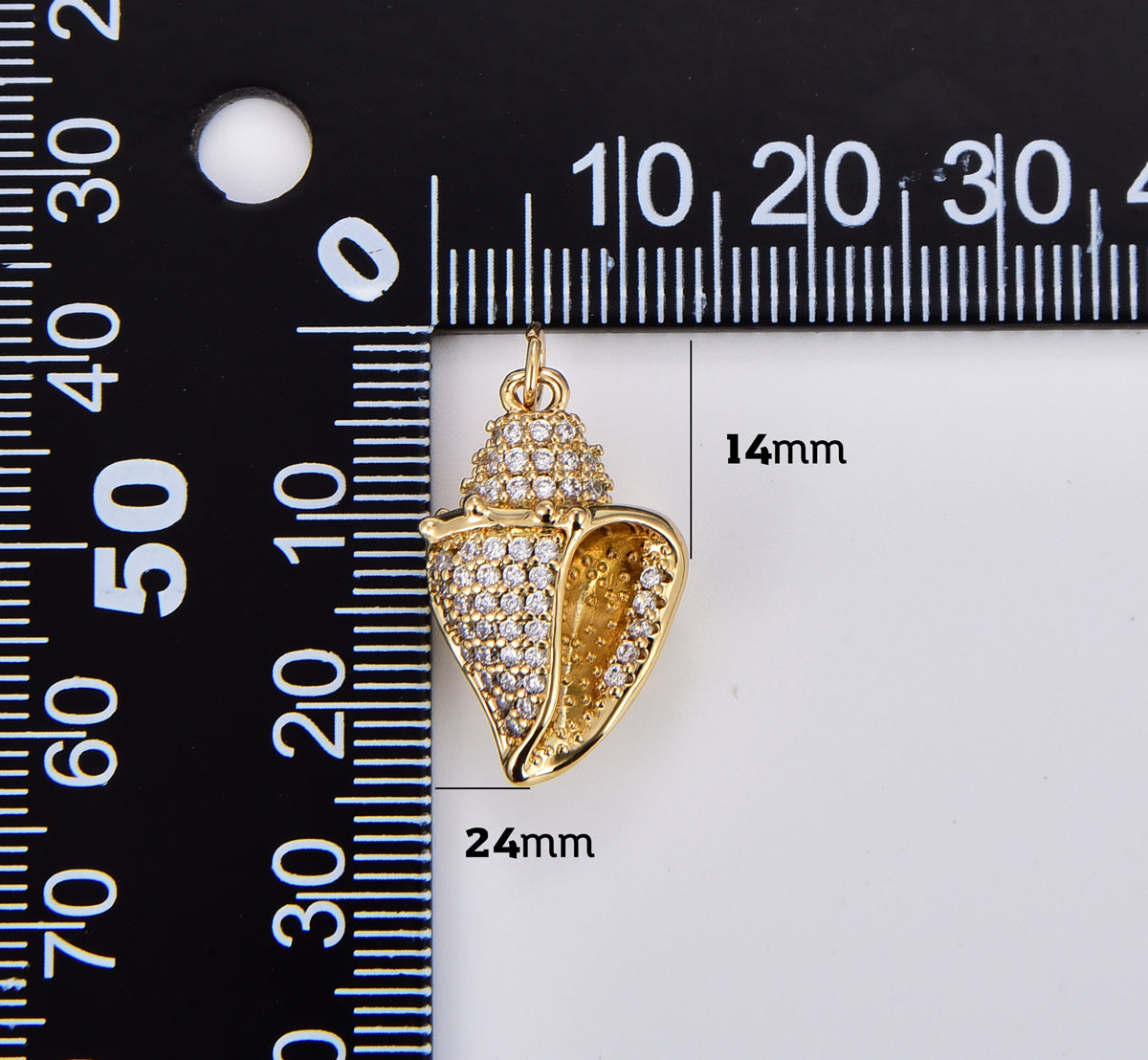 18K Gold Filled Ocean Shell Charm, Conch Shell Pendant, Sea Snail Shell for Necklace Bracelet Jewelry Making Supply, Beach Charm, 25x14mm CP1895