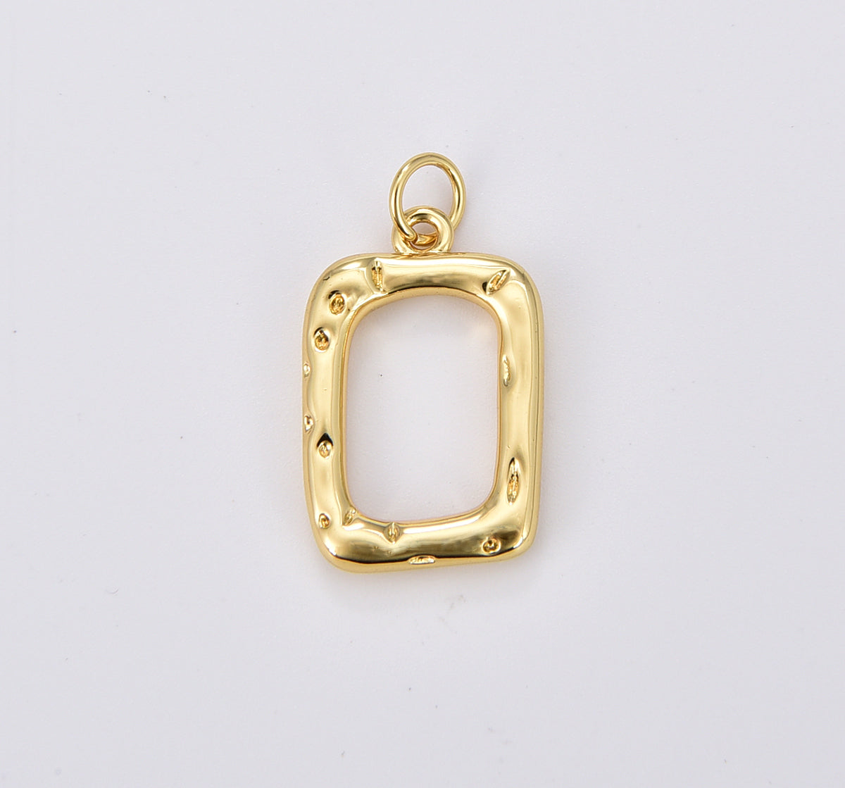 18K Gold Filled  Dainty Rectangle Charm, Hollow Pendant, Rectangle Square Charm for Necklace Bracelet Jewelry Making Supply, 23x13mm, CP1899