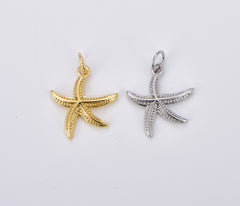 18K Gold Filled Tiny Mini Gold Starfish Charm Pendant, Small Star Fish Pendant, Under The Sea Necklace Earring Bracelet Jewelry Making, CP1900