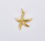 18K Gold Filled Tiny Mini Gold Starfish Charm Pendant, Small Star Fish Pendant, Under The Sea Necklace Earring Bracelet Jewelry Making, CP1900