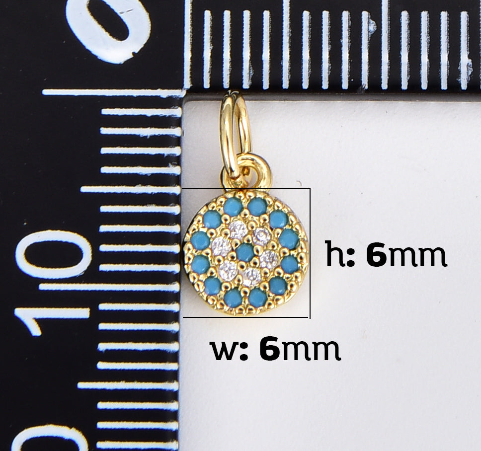 18K Gold Filled Dainty CZ Evil Eye Pendant, Evil Eye Charm Connector for DIY Fashion Jewelry Making Bracelet, Necklace Earring Supply, CP1918