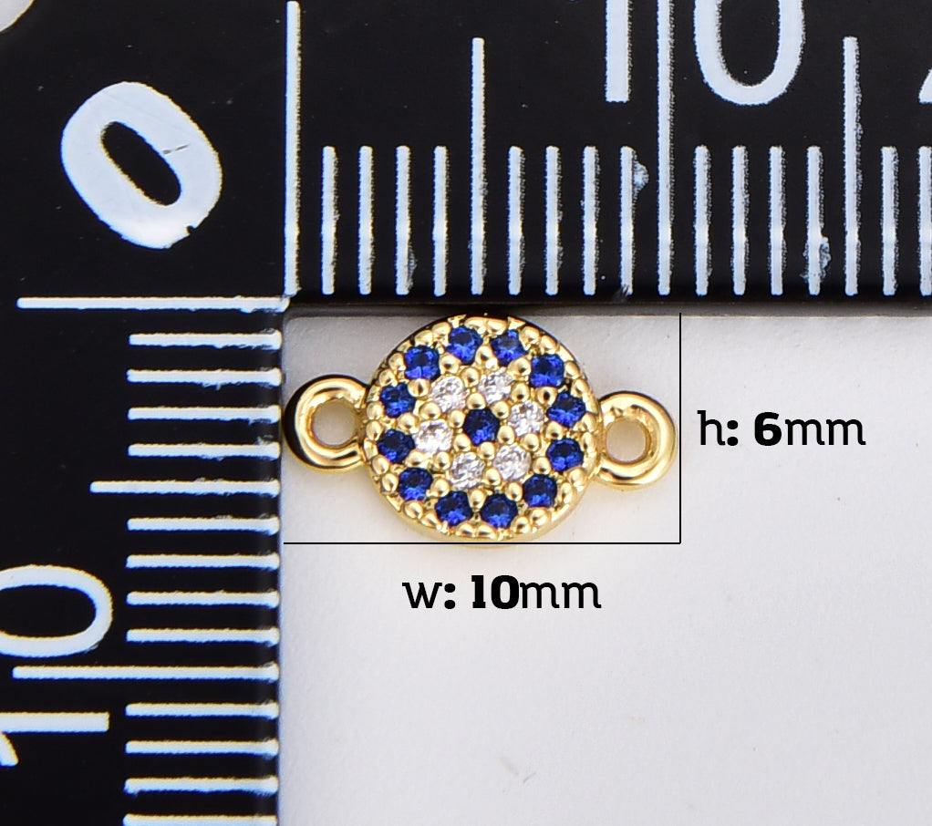 18K Gold Filled Dainty CZ Evil Eye Pendant, Evil Eye Charm Connector for DIY Fashion Jewelry Making Bracelet, Necklace Earring Supply, CP1918