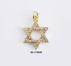 18K Gold Filled Star of David Charm, Star Pendant, Jewish Charm, Magen David Religious Jewelry for Necklace Bracelet Jewelry Making, CP1935