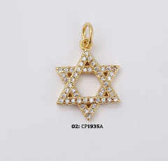 18K Gold Filled Star of David Charm, Star Pendant, Jewish Charm, Magen David Religious Jewelry for Necklace Bracelet Jewelry Making, CP1935