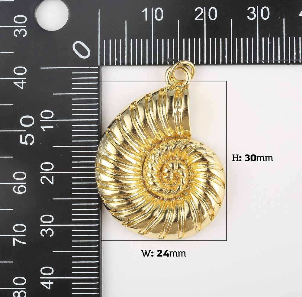 18K Gold Filled Nautilus Shell Charm, Sea Shell Pendant for Necklace Bracelet Jewelry Making Supply, Summer Charm, Gift for Her, CP1945