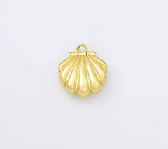 18K Gold Filled Scallop Shell Locket Charm, Seashell Locket Pendant for Necklace Bracelet Jewelry Making Supply, CP1959