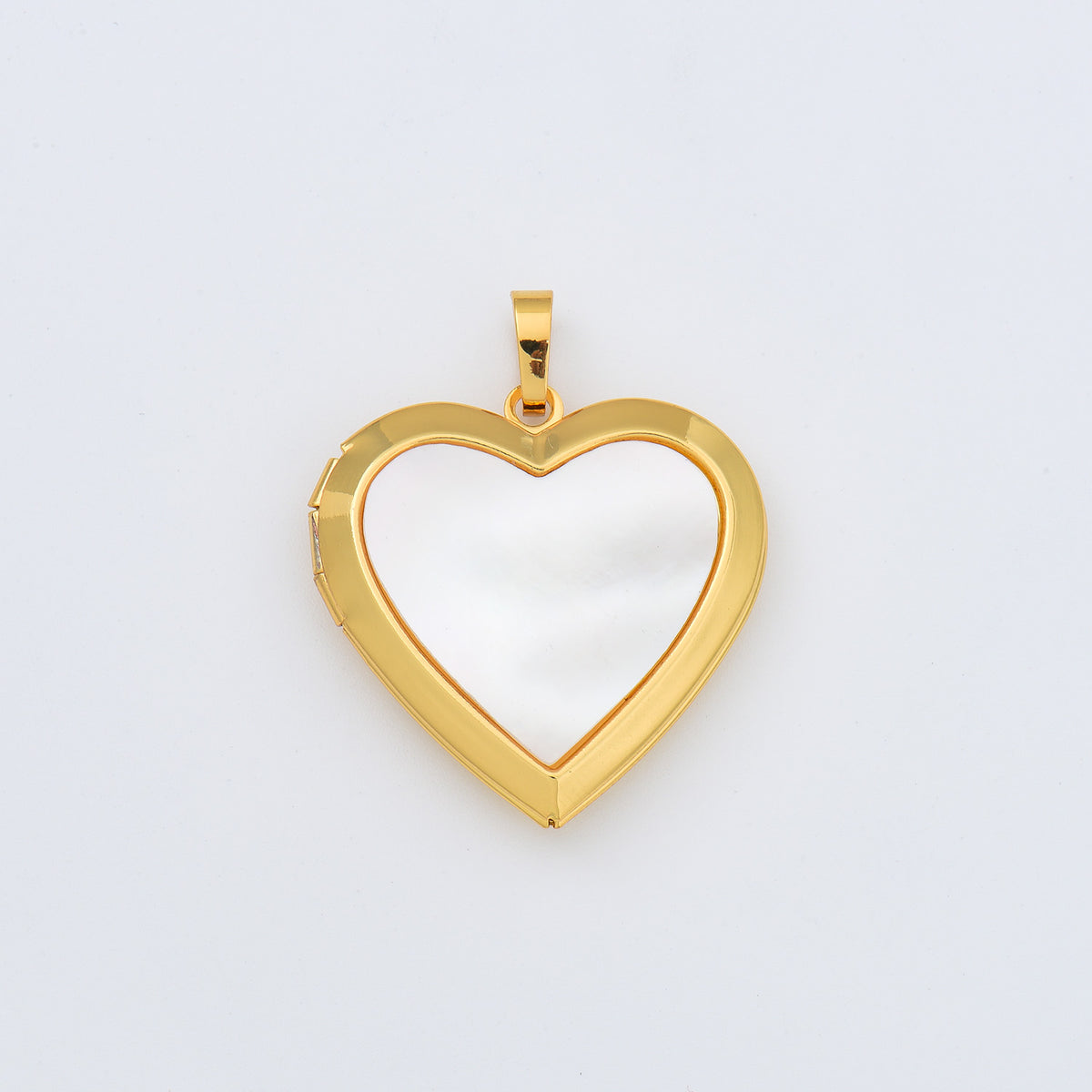 18K Gold Filled Heart Photo Locket Shell Charm, Heart Pendant for Necklace Bracelet Jewelry Making Supply, Valentine Jewelry Gift Idea, CP2006