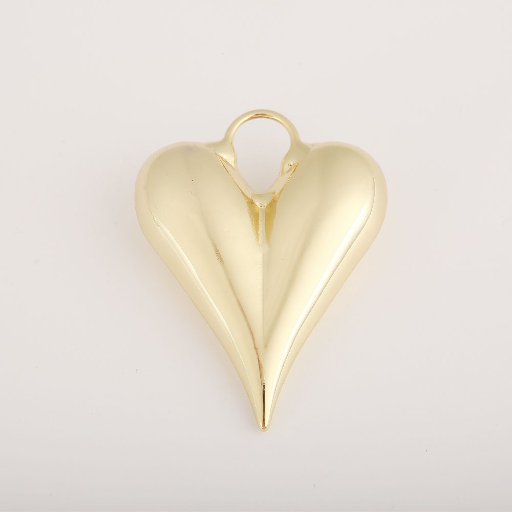 18K Gold Filled Large Puffy Heart Charm, Love Heart Pendant for Necklace Bracelet Jewelry Making Supply, Add On Charm, 37x29mm, CP2026