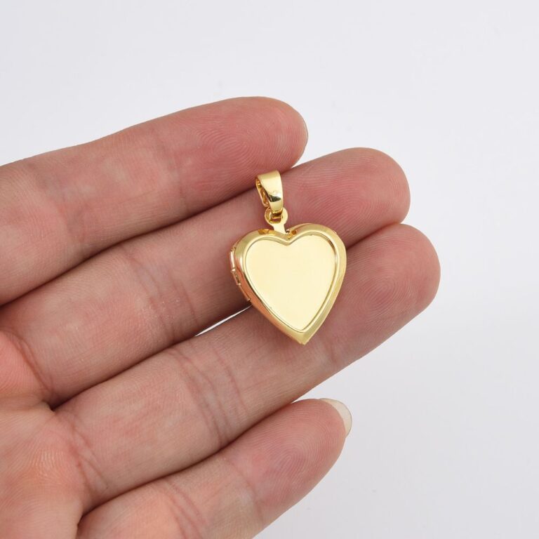 18K Gold Filled Dainty Heart Photo Locket Charm Necklace Keepsake Photo Frame Charm Personalized Mother Day Gift Handmade Jewelry Supply, CP2029