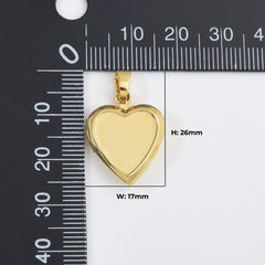 18K Gold Filled Dainty Heart Photo Locket Charm Necklace Keepsake Photo Frame Charm Personalized Mother Day Gift Handmade Jewelry Supply, CP2029