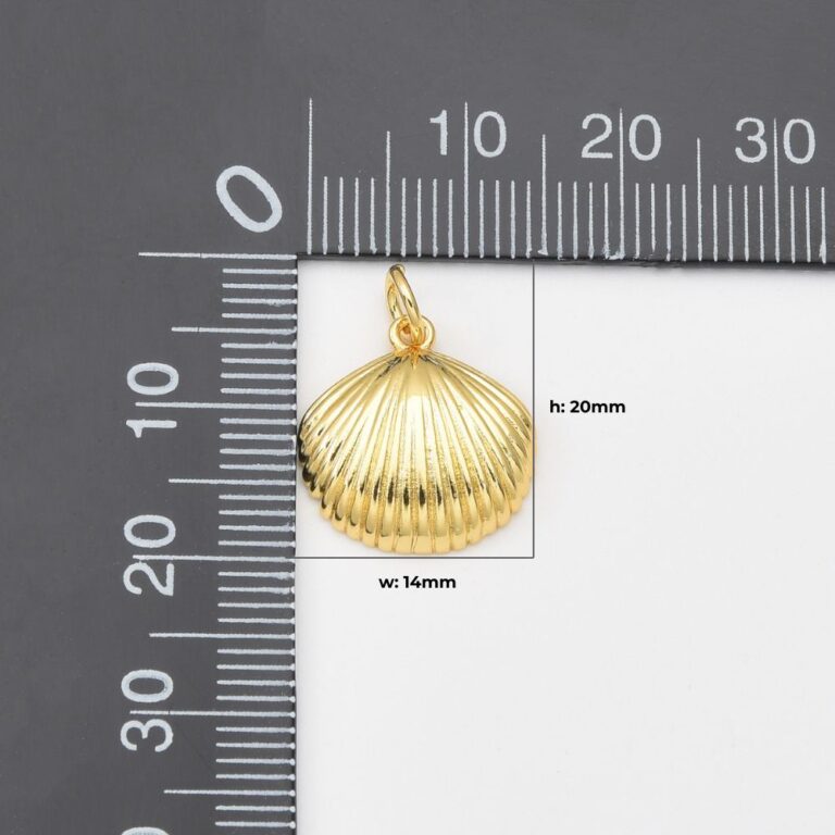 18K Gold Filled Dainty Sea Shell Charm, Clam Shell Pendant for Bracelet Necklace Earring Jewelry Making Supply, Under The Sea Inspired, CP2036