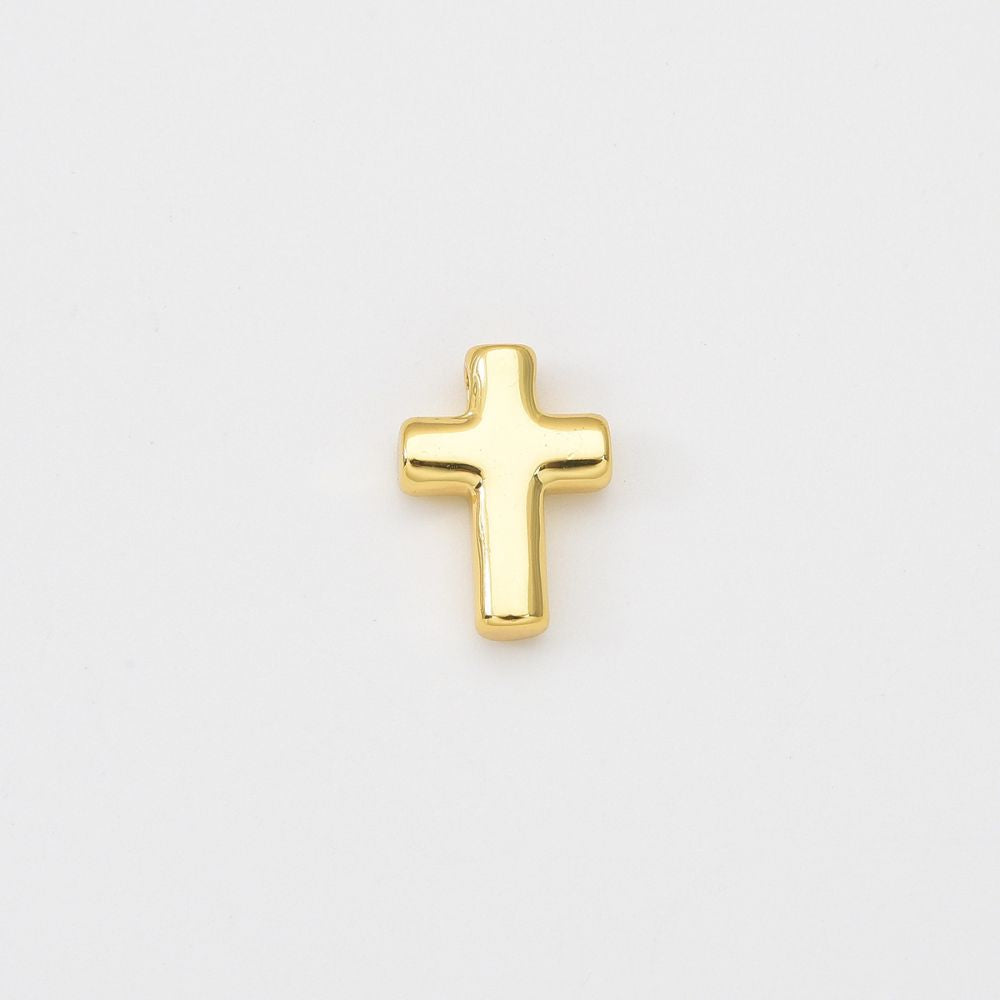 18K Gold Filled Dainty Cross Charm, Religious Cross for Christian Catholic Baptism, Religious Jewelry Making Supply, CP2039