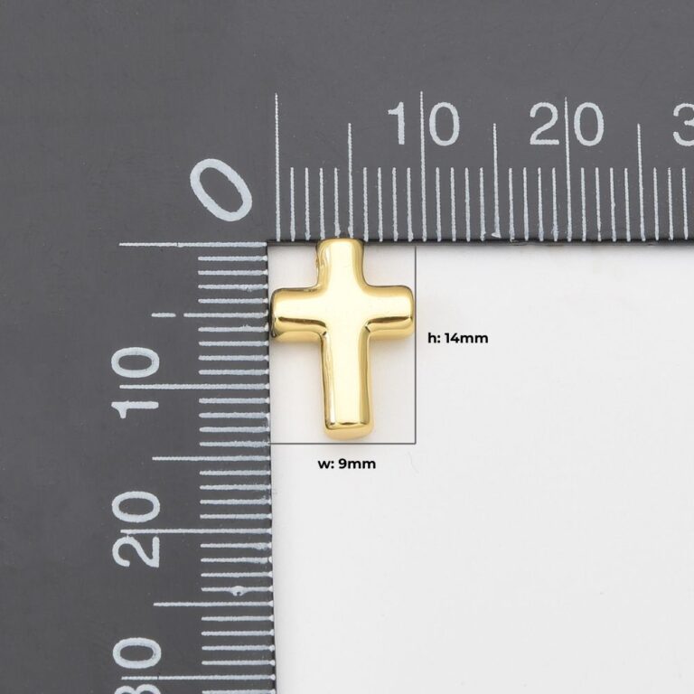 18K Gold Filled Dainty Cross Charm, Religious Cross for Christian Catholic Baptism, Religious Jewelry Making Supply, CP2039