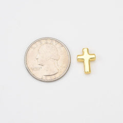 18K Gold Filled Dainty Cross Charm, Religious Cross for Christian Catholic Baptism, Religious Jewelry Making Supply, CP2039