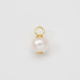 18K Gold Filled Freshwater Pearl Drop Snap Latch Bail Charm Pendant for DIY Necklace Bracelet Earring Jewelry Making Supply, CP2051