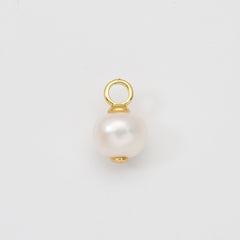 18K Gold Filled Freshwater Pearl Drop Snap Latch Bail Charm Pendant for DIY Necklace Bracelet Earring Jewelry Making Supply, CP2051
