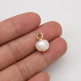 18K Gold Filled Freshwater Pearl Drop Snap Latch Bail Charm Pendant for DIY Necklace Bracelet Earring Jewelry Making Supply, CP2051