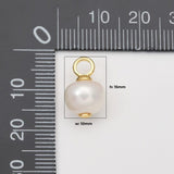 18K Gold Filled Freshwater Pearl Drop Snap Latch Bail Charm Pendant for DIY Necklace Bracelet Earring Jewelry Making Supply, CP2051