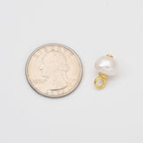 18K Gold Filled Freshwater Pearl Drop Snap Latch Bail Charm Pendant for DIY Necklace Bracelet Earring Jewelry Making Supply, CP2051