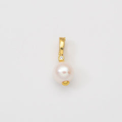 18K Gold Filled Freshwater Pearl Drop Snap Latch Bail Charm Pendant for DIY Necklace Bracelet Earring Jewelry Making Supply, CP2052