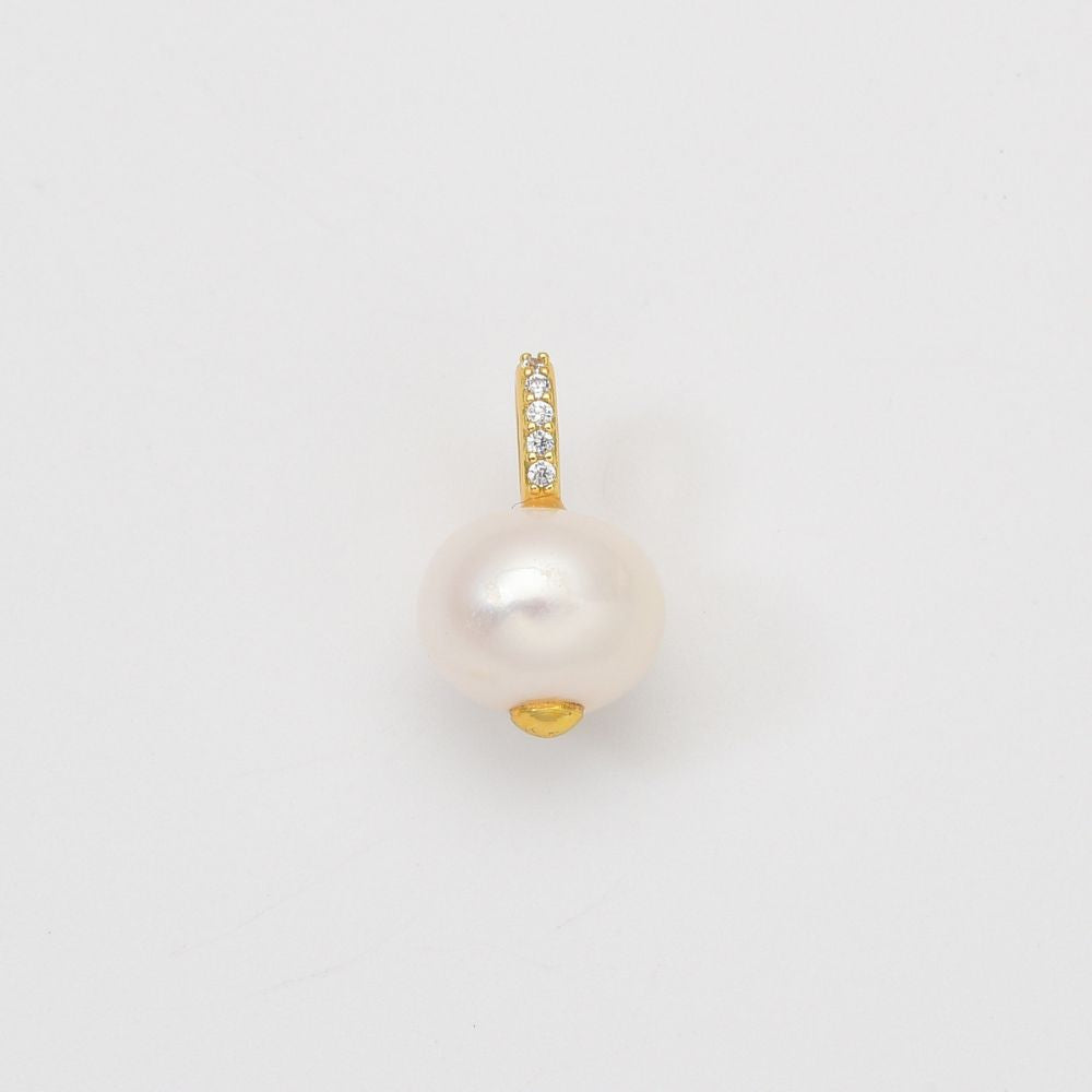 18K Gold Filled Freshwater Pearl Drop Charm Pendant for DIY Necklace Bracelet Earring Jewelry Making Supply, 17x10mm, CP2053
