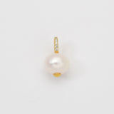 18K Gold Filled Freshwater Pearl Drop Charm Pendant for DIY Necklace Bracelet Earring Jewelry Making Supply, 17x10mm, CP2053