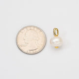 18K Gold Filled Freshwater Pearl Drop Charm Pendant for DIY Necklace Bracelet Earring Jewelry Making Supply, 17x10mm, CP2053