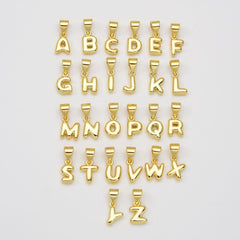 18K Gold Filled Alphabet Charm, Balloon Initial Letter Charm Necklace Bubble Font Style Trend Fashion Jewelry Necklace for DIY Supply, CP2055