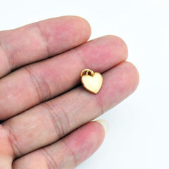18K Gold Filled Dainty Heart Charm, Puffed Minimalist Love Heart Pendant, Valentines Charm for Necklace Bracelet Jewelry Making Supply, CP2063