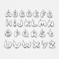 18K Gold Filled Alphabet Balloon Initial Charm Puffy Letter Charm Necklace Bubble Font Style Trend Fashion Jewelry Necklace Bracelet, CP2064