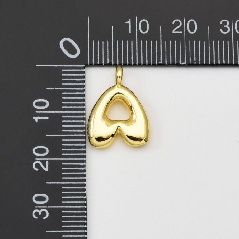18K Gold Filled Alphabet Balloon Initial Charm Puffy Letter Charm Necklace Bubble Font Style Trend Fashion Jewelry Necklace Bracelet, CP2064