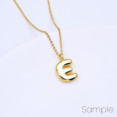 18K Gold Filled Alphabet Balloon Initial Charm Puffy Letter Charm Necklace Bubble Font Style Trend Fashion Jewelry Necklace Bracelet, CP2064