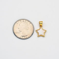 18K Gold Filled Mother of Pearl Star Charm, Shell Pearl Star Pendant for Necklace Bracelet Jewelry Making Supply, 19x12mm, CP2068