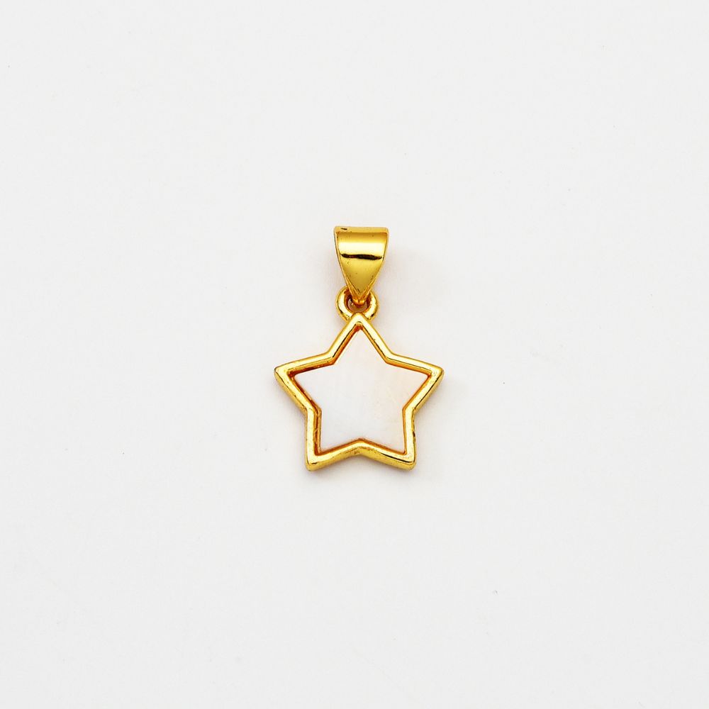 18K Gold Filled Mother of Pearl Star Charm, Shell Pearl Star Pendant for Necklace Bracelet Jewelry Making Supply, 19x12mm, CP2068