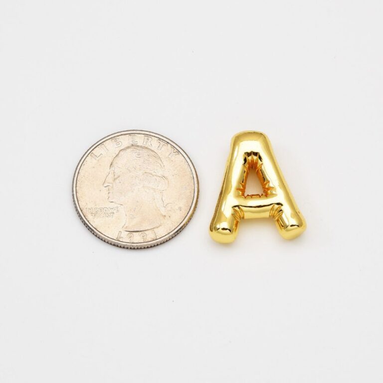 18K Gold Filled Alphabet Charm, Personalized Balloon Initial Letter Charm Necklace, Bubble Font Style Trend Fashion Jewelry Necklace, CP2069