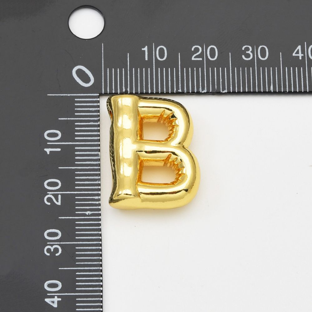 18K Gold Filled Alphabet Charm, Personalized Balloon Initial Letter Charm Necklace, Bubble Font Style Trend Fashion Jewelry Necklace, CP2069