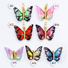 18K Gold Filled Enamel Mariposa Charm, Monarch Butterfly Pendant for Necklace Bracelet Earring Component for Jewelry Making Supply, CP2071