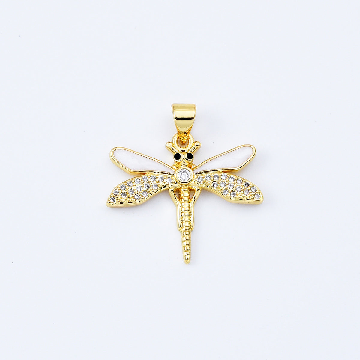 18K Gold Filled Dainty Enamel Dragonfly Charm, Dragonfly Pendant, Insect Charm Pendant for Necklace Bracelet Jewelry Making Supplies, CP2078
