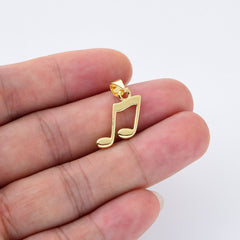 18K Gold Filled Dainty Musical Note Charm, Music Note Pendant for Necklace Bracelet Jewelry Making Supply, Music Lovers Gift, CP2085