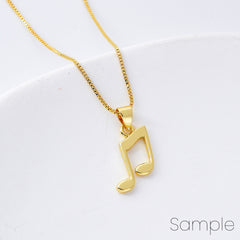 18K Gold Filled Dainty Musical Note Charm, Music Note Pendant for Necklace Bracelet Jewelry Making Supply, Music Lovers Gift, CP2085