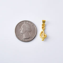 18K Gold Filled Treble G-Clef Charm, G Clef Pendant, Music Lovers Gift, Music Note Charm for Necklace Bracelet Jewelry Making Supply, CP2086