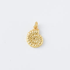 18K Gold Filled Dainty Conch Sea Shell Charm, Ocean Snail Shell Pendant for Necklace Bracelet Jewelry Making Supply, 15x9mm, CP2096