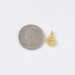 18K Gold Filled Dainty Conch Sea Shell Charm, Ocean Snail Shell Pendant for Necklace Bracelet Jewelry Making Supply, 15x9mm, CP2096