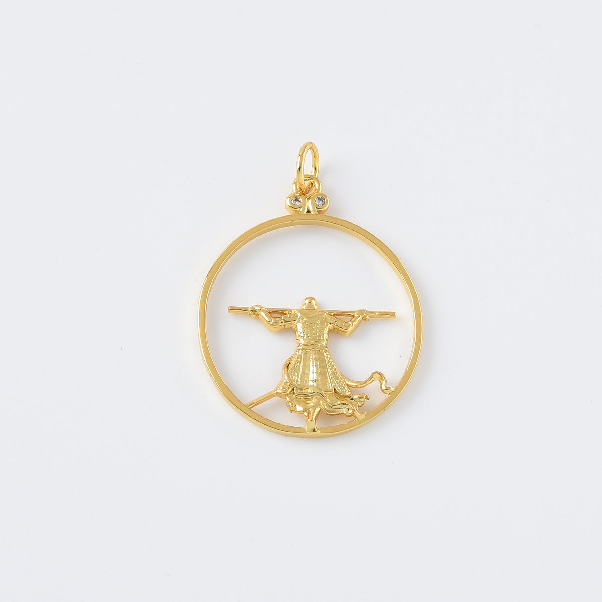 18K Gold Filled Dainty Wukong Charm, Mythical Monkey Pendant, Monkey King Medallion Charm for Necklace Bracelet Jewelry Making Supply, CP2097