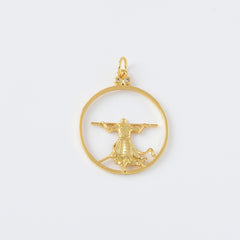 18K Gold Filled Dainty Wukong Charm, Mythical Monkey Pendant, Monkey King Medallion Charm for Necklace Bracelet Jewelry Making Supply, CP2097