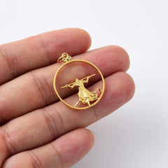 18K Gold Filled Dainty Wukong Charm, Mythical Monkey Pendant, Monkey King Medallion Charm for Necklace Bracelet Jewelry Making Supply, CP2097