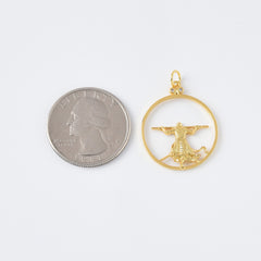 18K Gold Filled Dainty Wukong Charm, Mythical Monkey Pendant, Monkey King Medallion Charm for Necklace Bracelet Jewelry Making Supply, CP2097
