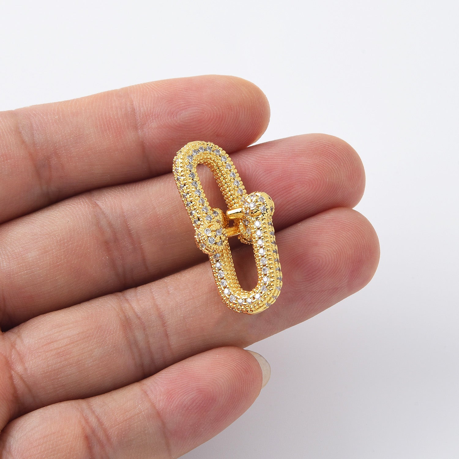 18K Gold Filled Dainty U Link Charm, U Shaped Pendant for Necklace Bracelet Earrings Jewelry Making Supply, 15x10mm, CP2105